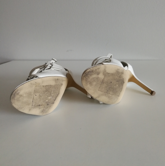 ❤️[3/$35] Tildon Janessa Strappy White Heels - Picture 8 of 12
